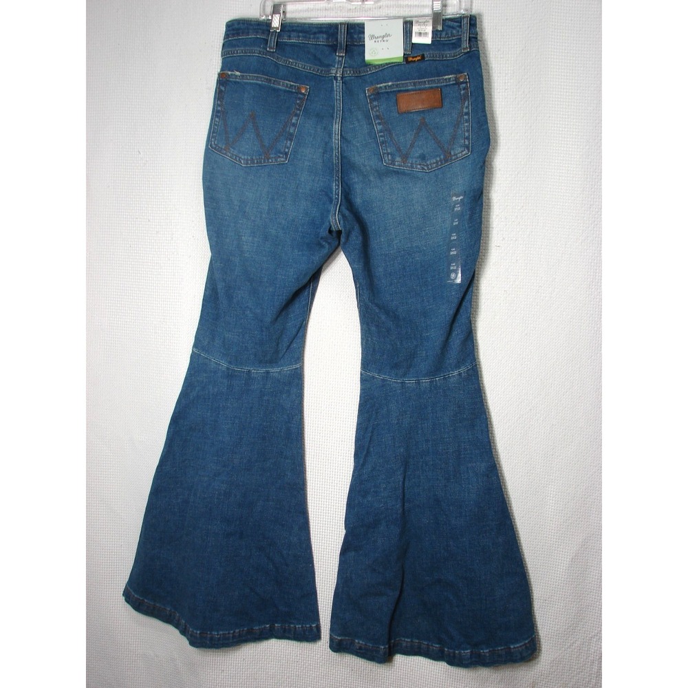 New Wrangler Retro Trumpet Flare Womens Jeans 32x32 Blue High Rise Rodeo Cowgirl